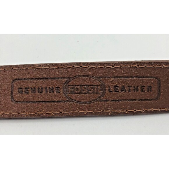 Fossil Western Belt Womens Size Medium Brown Leather Silver Heart Medallions - Picture 3 of 8